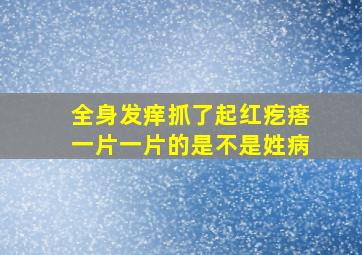 全身发痒抓了起红疙瘩一片一片的是不是姓病