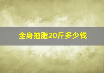 全身抽脂20斤多少钱