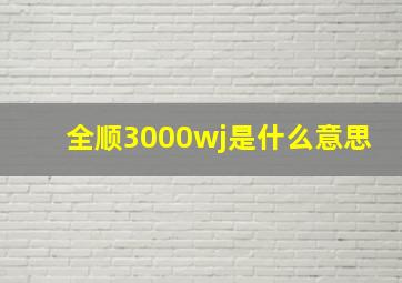 全顺3000wj是什么意思