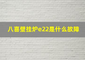 八喜壁挂炉e22是什么故障