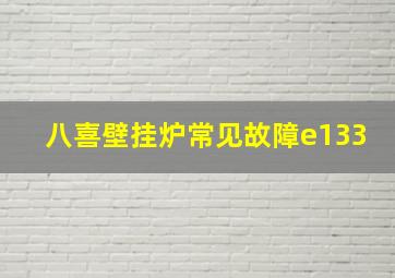 八喜壁挂炉常见故障e133