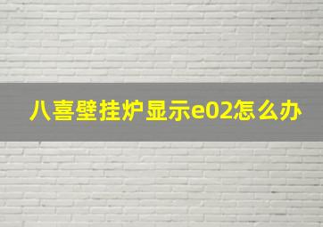 八喜壁挂炉显示e02怎么办