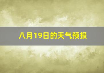 八月19日的天气预报