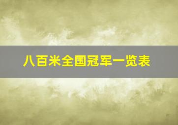 八百米全国冠军一览表