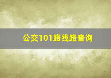 公交101路线路查询