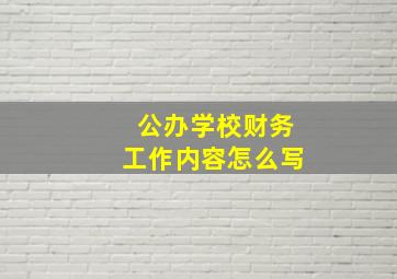 公办学校财务工作内容怎么写