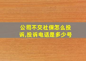 公司不交社保怎么投诉,投诉电话是多少号