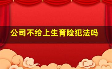 公司不给上生育险犯法吗