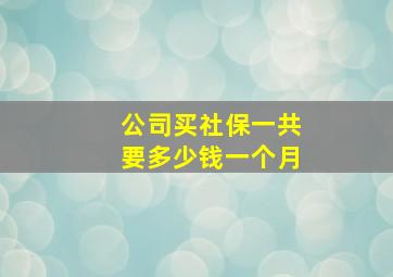 公司买社保一共要多少钱一个月