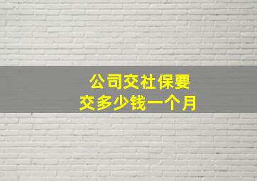 公司交社保要交多少钱一个月