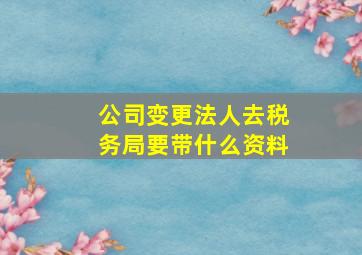 公司变更法人去税务局要带什么资料