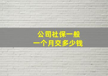 公司社保一般一个月交多少钱