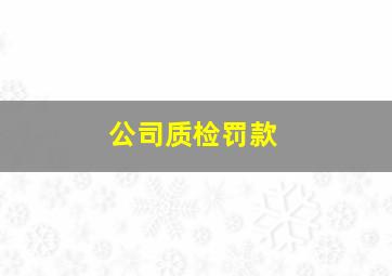 公司质检罚款