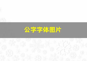 公字字体图片