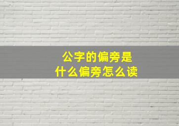 公字的偏旁是什么偏旁怎么读