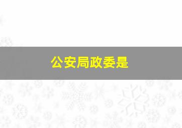 公安局政委是