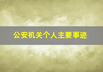 公安机关个人主要事迹