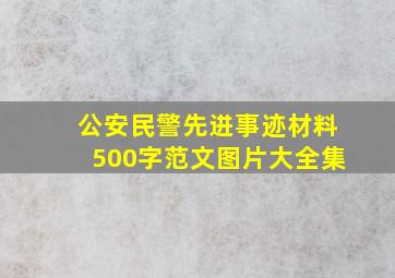 公安民警先进事迹材料500字范文图片大全集