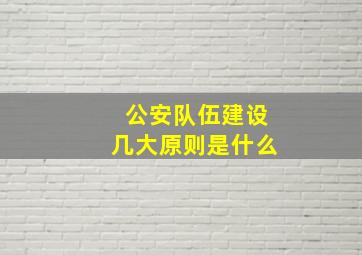 公安队伍建设几大原则是什么