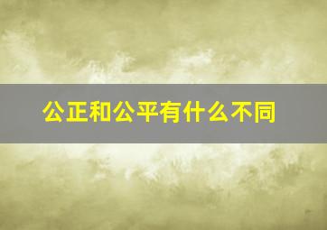 公正和公平有什么不同