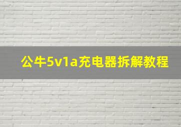 公牛5v1a充电器拆解教程