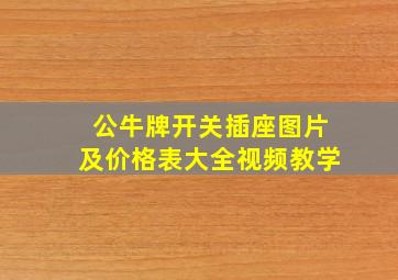 公牛牌开关插座图片及价格表大全视频教学