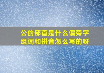 公的部首是什么偏旁字组词和拼音怎么写的呀