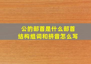 公的部首是什么部首结构组词和拼音怎么写