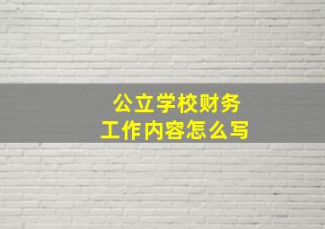 公立学校财务工作内容怎么写