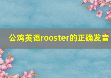 公鸡英语rooster的正确发音