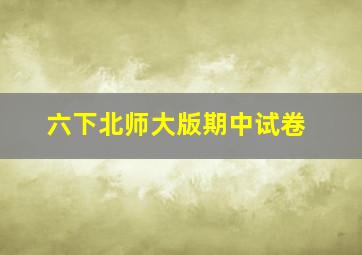 六下北师大版期中试卷