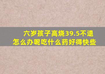 六岁孩子高烧39.5不退怎么办呢吃什么药好得快些