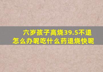 六岁孩子高烧39.5不退怎么办呢吃什么药退烧快呢