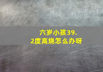 六岁小孩39.2度高烧怎么办呀