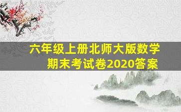 六年级上册北师大版数学期末考试卷2020答案