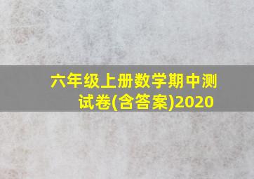 六年级上册数学期中测试卷(含答案)2020