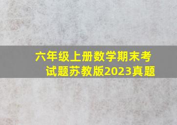 六年级上册数学期末考试题苏教版2023真题