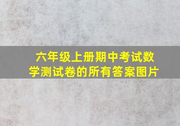 六年级上册期中考试数学测试卷的所有答案图片