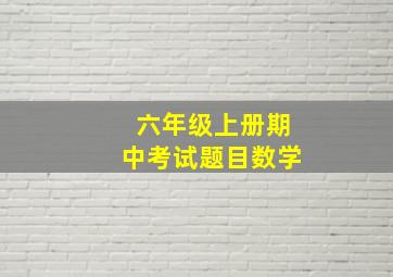 六年级上册期中考试题目数学