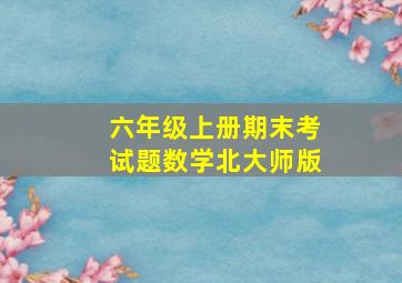 六年级上册期末考试题数学北大师版