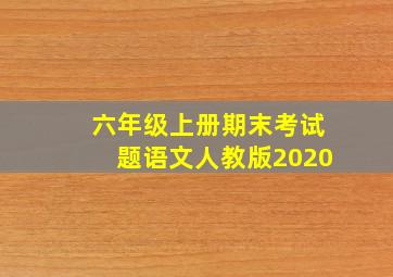 六年级上册期末考试题语文人教版2020