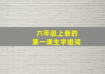 六年级上册的第一课生字组词