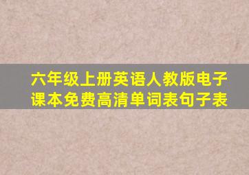 六年级上册英语人教版电子课本免费高清单词表句子表