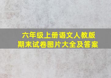 六年级上册语文人教版期末试卷图片大全及答案