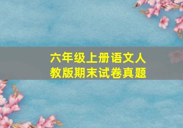 六年级上册语文人教版期末试卷真题