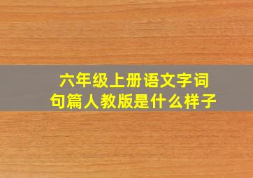 六年级上册语文字词句篇人教版是什么样子