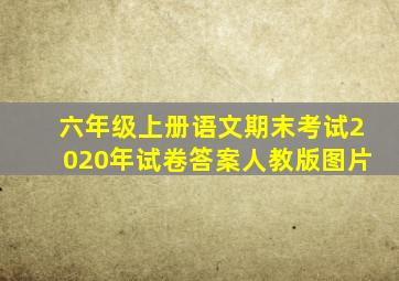 六年级上册语文期末考试2020年试卷答案人教版图片