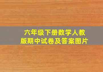 六年级下册数学人教版期中试卷及答案图片