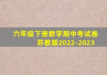 六年级下册数学期中考试卷苏教版2022-2023