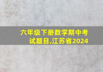 六年级下册数学期中考试题目,江苏省2024